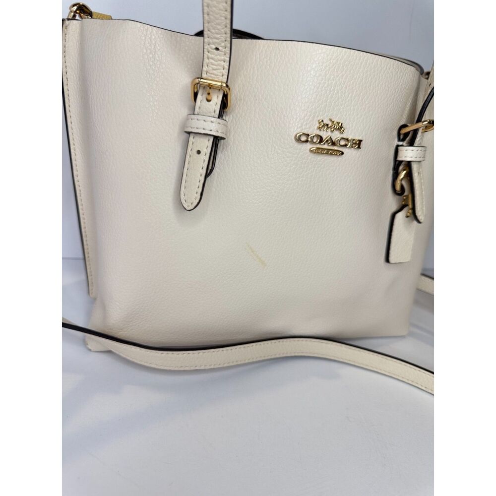 Coach Mollie Tote 25 Chalk White Leather Crossbody Satchel Bag C4084 - Picture 4 of 11